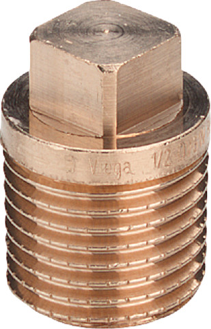 Viega Stopfen Rotguss 3291 mit Vierkant ohne Rand R2 1/2 321758