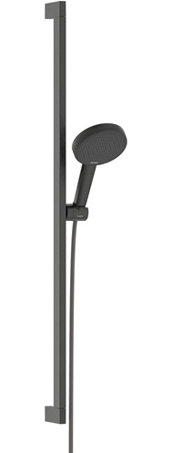 Hansgrohe Brauseset Raindance Alive Select S 125 3jet EcoSmart mit Brausestange Unica E Puro 900mm und Easy Slide Brausehalter, Brushed Black Chrome 24601340