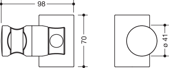 HEWI Brausehalter für Brausehalterstangen System 900 mit D: 32mm, mattem Polyamid signalweiß, anthrazitgrau und 90 (tiefschwarz), signalweiß 66771 98