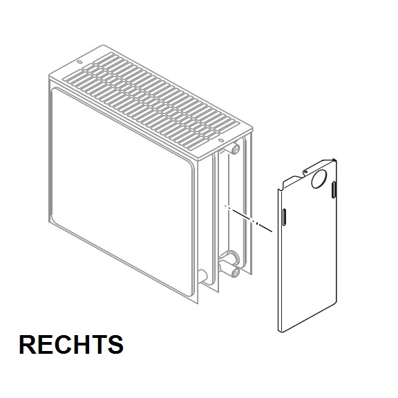 Buderus Seitenteil Plan Rechts V 33 600mm für Kompaktheizkörper mit planer Front bis Baujahr 2013 6508474