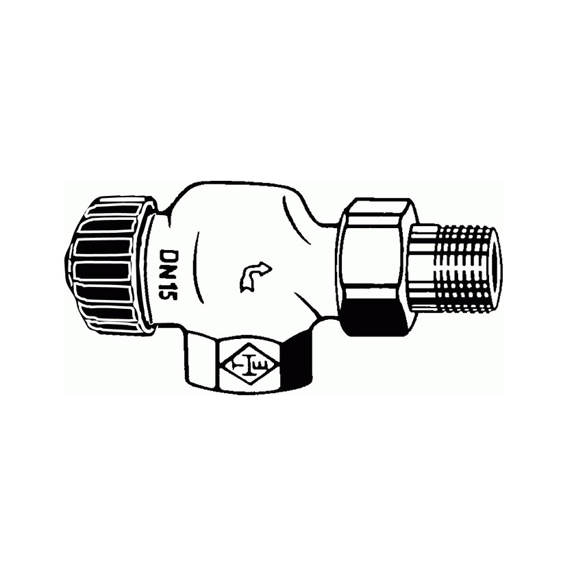 Heimeier Thermostatventil Axialform 1/2" Einrohr, DN15 2245-02.000