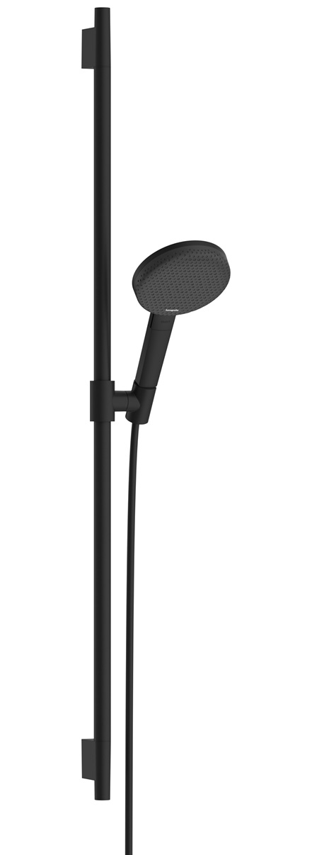 Hansgrohe Brauseset Raindance Alive Select S 125 3jet EcoSmart mit Brausestange Unica S Puro 900mm, Mattschwarz 24603670