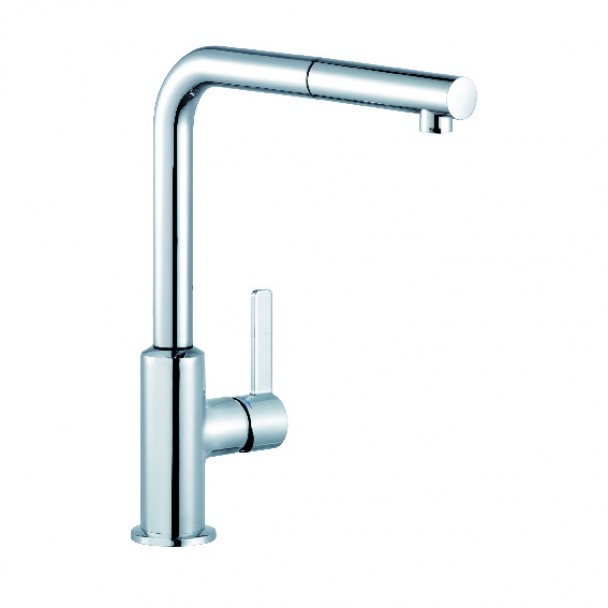 Kludi L-Ine S Eco Spültisch-Einhandmischer 220mm chrom, herausziehbarer Auslauf 408510575