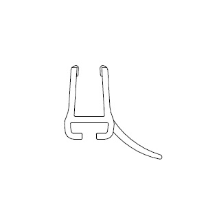 HSK Wasserabweisprofil gebogen, 5mm Glas E100059-5