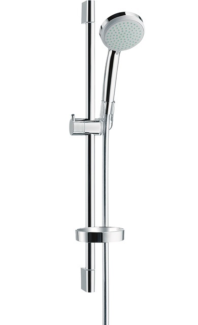 Hansgrohe Brauseset Croma 100 Vario mit Brausestange 650mm und Seifenschale, Chrom 27772000
