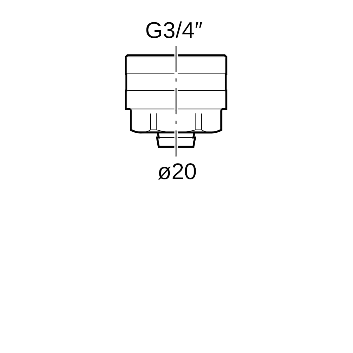 Geberit Mepla Anschlussverschraubung für Eurokonus d20-EuG3/4 642.534.22.2