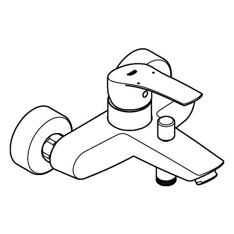 Grohe Eurosmart Einhand-Wannenbatterie chrom Wandmontage eigensicher 33300003