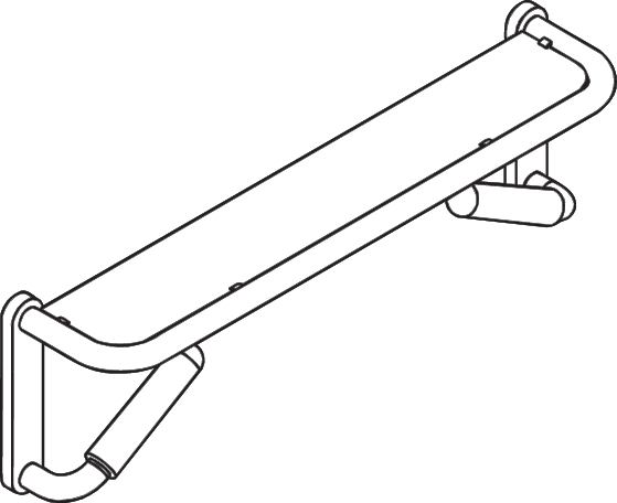 HEWI Spiegelablage Serie 802 LifeSystem, Aluminium verchromt, mit Platte matt-weiß, 710mm breit, 220mm hoch, reinweiß 802.03.100 99