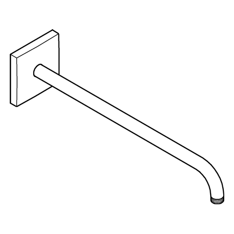 Grohe Rainshower Brausearm Metall chrom, eckige Rosette, Ausladung 422mm 26145000