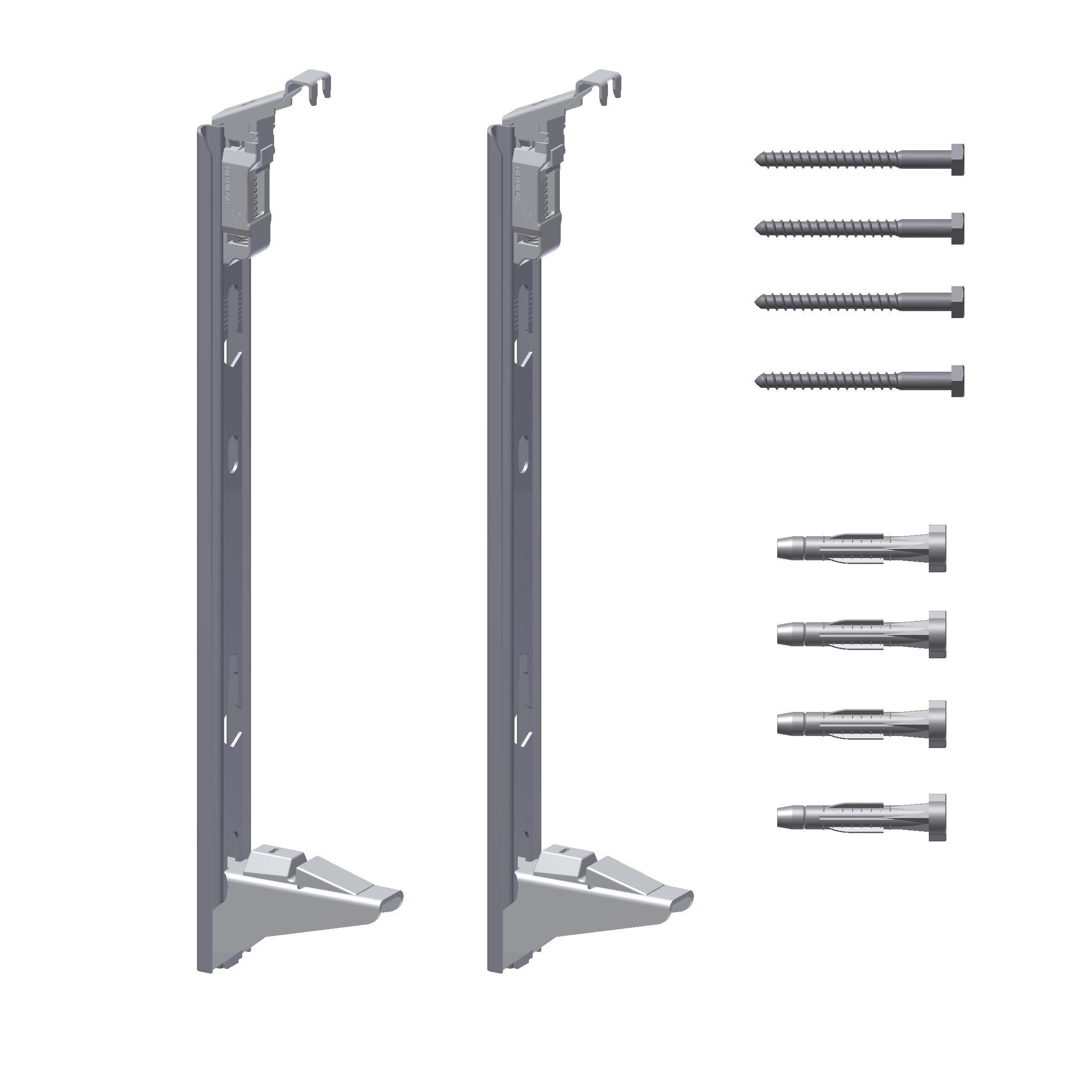 Kermi Wandschienen-Set Bauhöhe 200 für Profilflachheizkörper Typ 33 ZB02970019