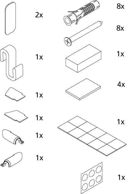 Kermi Set Montagekleinteile für Seitenwand (FI SWD) 2535308