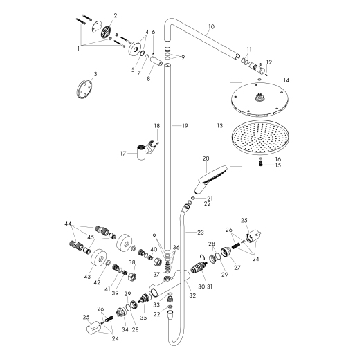 Hansgrohe Showerpipe Raindance Select S 240 1jet PowderRain chrom 27633000