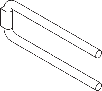 HEWI Handtuchhalter 2-armig Serie 477, matt, Länge 446mm, reinweiß 477.09B100 99