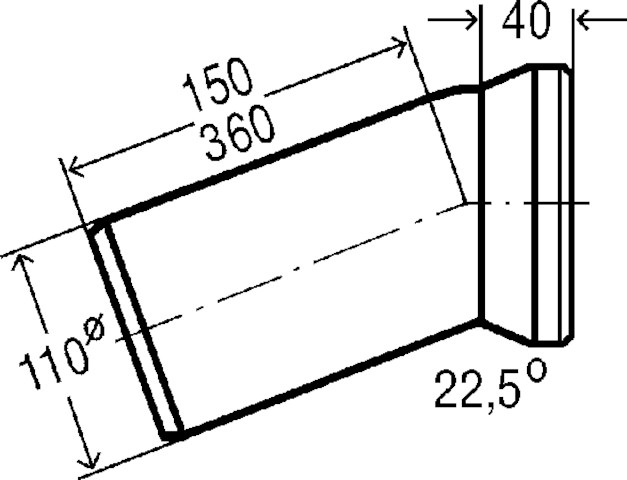 Viega WC Anschlussbogen 22,5 Grad 3813 in DN100 x 360mm Kunststoff weiß 116484