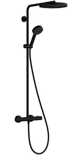 Hansgrohe Showerpipe Pulsify S Puro 260 1 jet EcoSmart Brausethermostat Aufputz Handbrause 3jet schwarzmatt 24237670