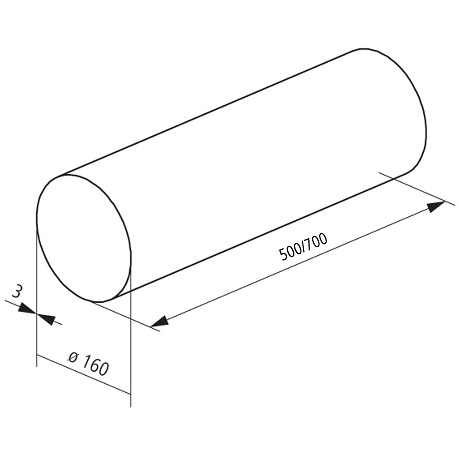 Kermi x-well Rohbauset, bestehend aus: DN160 Einschubrohr 700mm, 2 Putzdeckel Y3502000016K