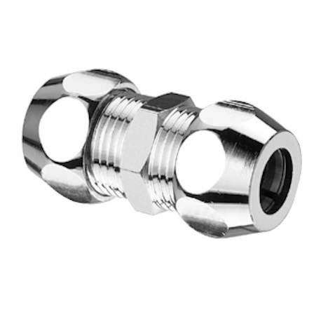 Schell Gerade-Doppel-Verschraubung entzinkungsbeständig, 3/8"AG, d:10, chrom 065290699