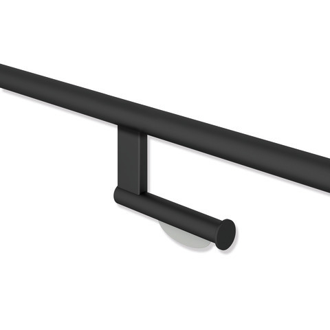 HEWI Aufrüstsatz WC-Papierhalter System 900, Nachrüstung an Stangensystem System 900 mit D: 32mm, Edelstahl, schwarz tiefmatt 67975 DC