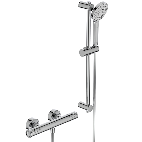 Ideal Standard Brausethermostat AP Ceratherm T50 Brausestange 600mm Ausladung 78mm, chrom A7217AA