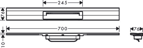 Hansgrohe RainDrain Flex Duschrinne 700mm kürzbar, Fertigset für Wandmontage gebürstet edelstahl 56050800