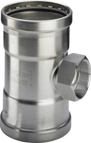 Viega T-Stück Sanpress Inox XL 2317.2XL in 64,0mm x Rp2 x 64,0mm Edelstahl 578152