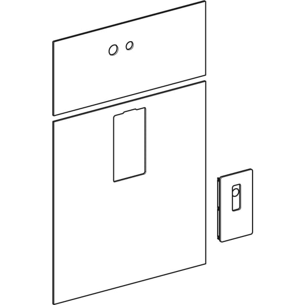 Geberit Frontverkleidung für Monolith für Waschtisch-Element, B: 73cm 8cm Links Glas schwarz 242.701.SJ.1