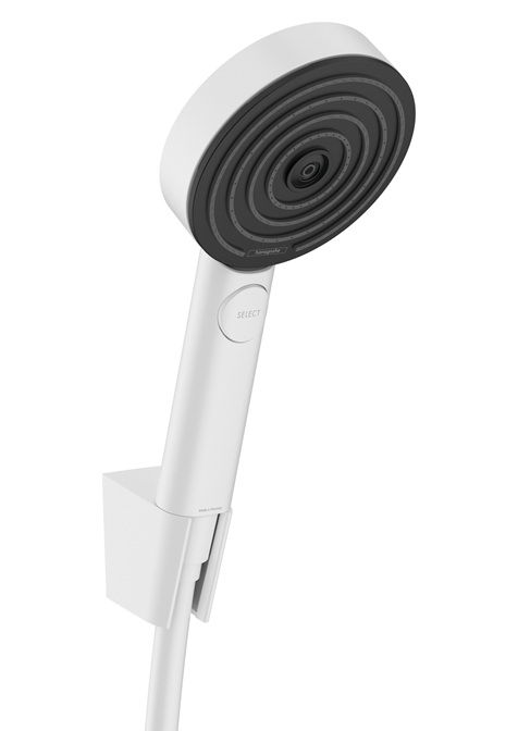 Hansgrohe Porterset Pulsify Select S 105 3 jet mit Brauseschlauch 1250mm mattweiß 24302700