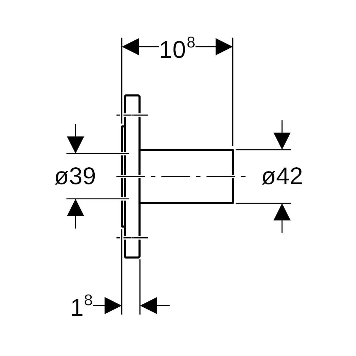 Geberit Mapress C-Stahl Flansch PN 10/16 mit Einschubende d42 23787