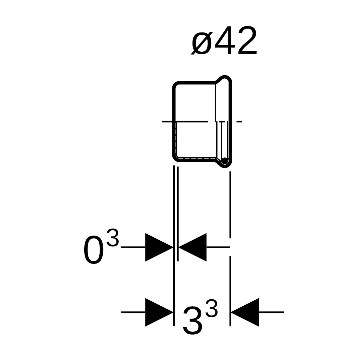 Geberit Mapress Edelstahl Kappe d42 (LABS-frei) 83217