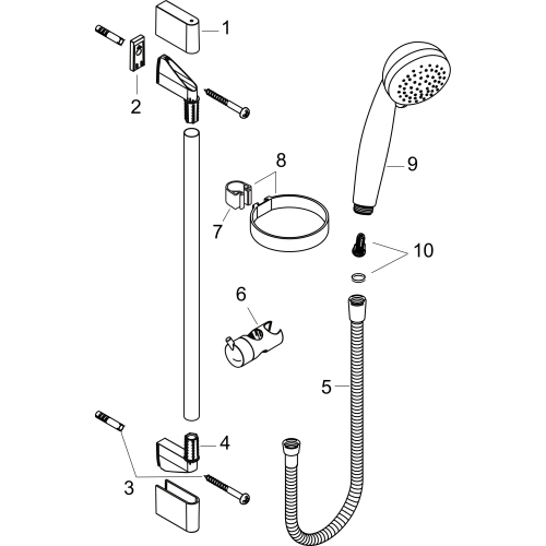 Hansgrohe Brauseset Crometta 85 Vario mit Brausestange 650mm und Seifenschale, Chrom 27764000