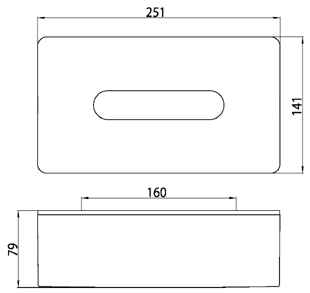 Emco Kosmetiktuchbox Wandmodell Loft 250x79x140mm, schwarz/schwarz 055713400