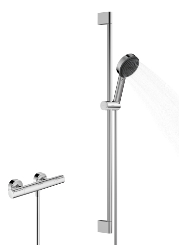 Hansgrohe Brausesystem Pulsify Select S 105 3 jet Eco Relaxation Ecostat Element Brausestange 900mm chrom 24271000