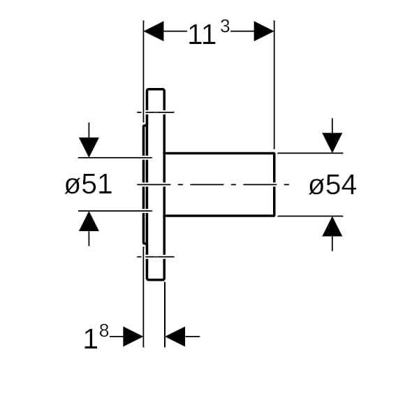 Geberit Mapress Edelstahl Flansch PN 10/16 mit Einschubende d54 33748