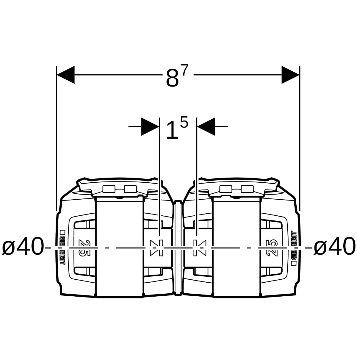 Geberit FlowFit Kupplung PPSU, d40 620.014.00.1