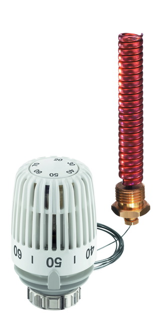 Heimeier Thermostat-Kopf K mit Wendel-Tauchfühler 20-70 Grad C 6672-00.500