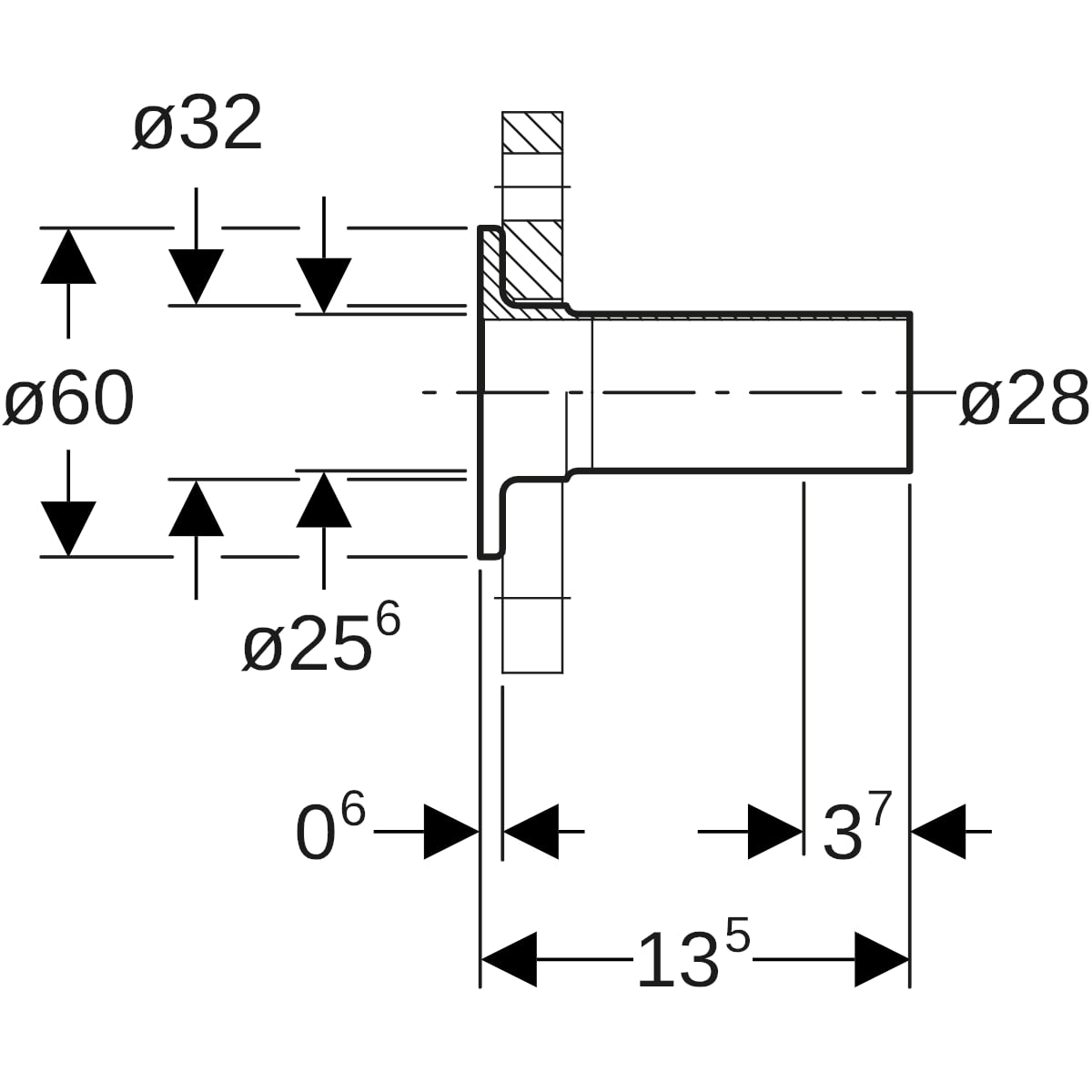 Geberit Mapress Edelstahl Bund mit Einschubende zu Losflansch d28 PN6 36150