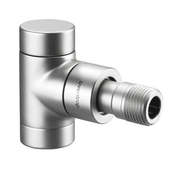 Oventrop Rücklauf Verschraubung "Combi E" DN15, 1/2", PN10, Eck, Edelstahl-Design 1166082
