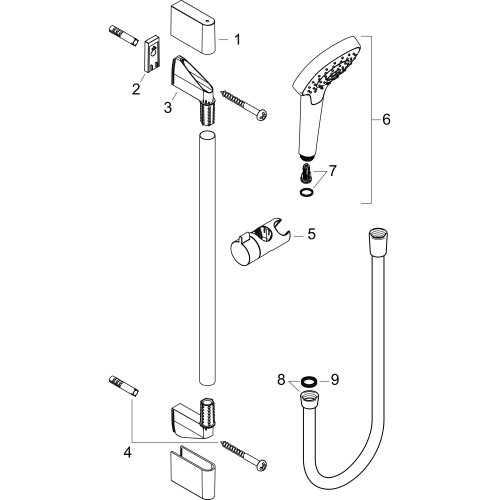 Hansgrohe Brauseset Croma Select E 1 jet/Unica mit Brausestange 900mm weiss/chrom 26594400