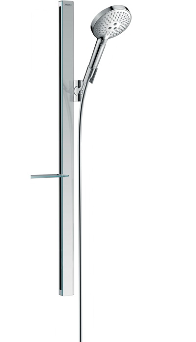 Hansgrohe Raindance Select S Brauseset 120 3jet EcoSmart mit Brausestange 900mm und Ablage, Chrom 27649000