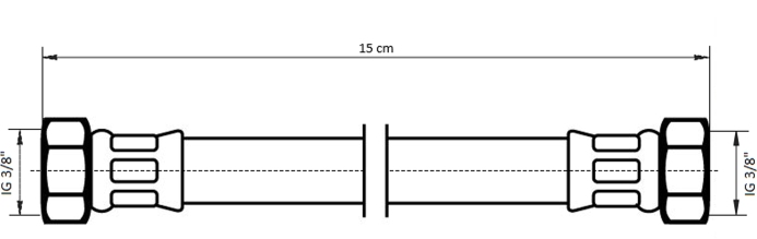 Neoperl NEOFLEX Panzerschlauch DN8 IG x IG, 3/8" x 3/8" 15cm 66860915