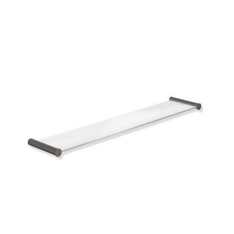 HEWI Ablage System 162, Edelstahl, Halteelemente, Glas-Ablagefläche, 600mm x 122mm, dunkelgrau perlglimmer tiefmatt 162.03.11560 SC