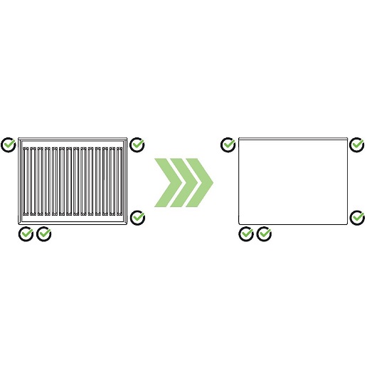 Kermi Upgrade Set Plan V Links Typ33 900x1000mm, weiß ZA02340070