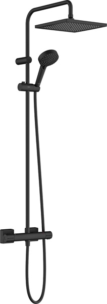 Hansgrohe Showerpipe 240 1jet Vernis Shape EcoSmart mattschwarz mit Brausethermostat 26429670
