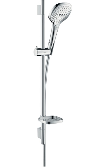 Hansgrohe Brauseset Raindance Select E 120 3jet mit Brausestange 650mm und Seifenschale, Chrom 26620000