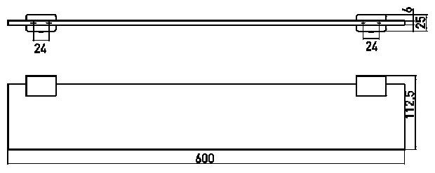 Emco Ablage Loft Glasteil satiniert 600mm schwarz 051013360