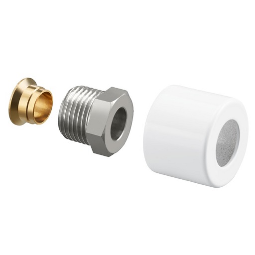 Oventrop Klemmringverschraubungs-Set für "Baureihe E", 1/2"x15mm, weiß 1169193