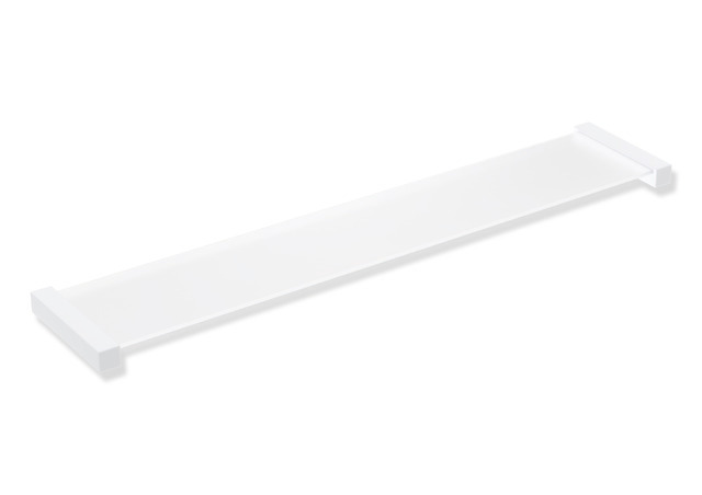 HEWI Ablage, Edelstahl, Ablagefläche ESG-Glas (4mm), satiniert, weiß tiefmatt 900Q03.00760 DX