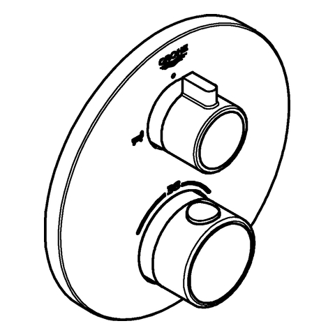 Grohe Grohtherm Thermostat-Wannenbatterie chrom 2 Abgänge Fertigmontageset für 36500 rund 24077000