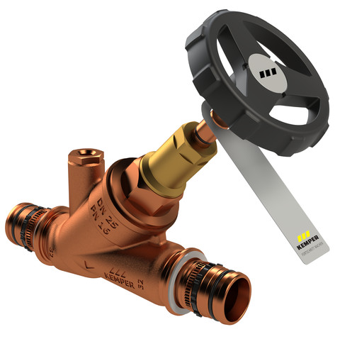 Kemper WESER Freistrom-Absperrventil RG mit Entleerstopfen G1/4 Mepla DN40/50mm 1904005000