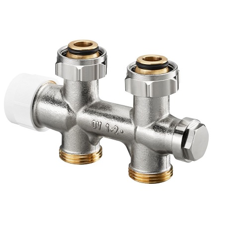 Oventrop Anschlussarmatur "Multiblock T" 3/4"ÜM x 3/4"AG, 1-und 2-Rohr, Durchgang 1184023